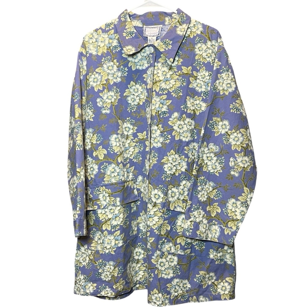 April Cornell vintage purple floral canvas car coat size M